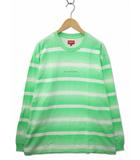 シュプリーム SUPREME Fade Stripe L/S Top クルーネック フェード ストライプ ロングスリーブ トップ Tシャツ ロンT L GREEN(グリーン)