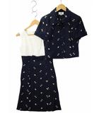 エムズグレイシー M'S GRACY フラワー刺繍 ワンピーススーツ セットアップ 9(M) NAVY(ネイビー) 春夏
