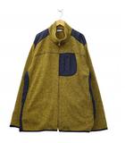 ロゴ刺繍 ニット ジップ ジャケット 5L YELLOW イエロー FM3288