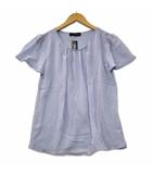 ギャローリア GALLORIA パールビジュー付き シフォン プルオーバー ブラウス M ブルー