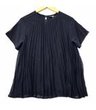 ユニクロ UNIQLO シフォン プリーツ プルーバー ブラウス S ネイビー