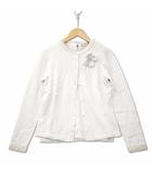エムズグレイシー M'S GRACY パールビジュー アンゴラ混 ツインニット アンサンブル お花のブローチ付き ホワイト 38 (M)