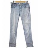 ジェイダ GYDA ヘム クラッシュ カットオフ デニム パンツ LIGHTBLUE(ライトブルー)