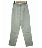 ザラ ZARA ハイウエスト テーパード スラックスパンツ XS CREAMGREEN(クリームグリーン)