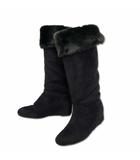 ジルバイジルスチュアート JILL by JILLSTUART フェイクムートン インヒール ロングブーツ ブラック S (約22.5cm程度)