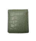 本革 二つ折り財布 コンパクトウォレット 小銭入れあり モスグリーン