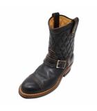 ザ フラットヘッド THE FLAT HEAD F-FB-003 キルティング メダリオン ブーツ 8 1/2(26.5cm) BLACK(ブラック)