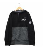 アダバット adabat バイカラー ジャージ素材 プルオーバー パーカー BLACK × GRAY ブラック × グレー 082-13112