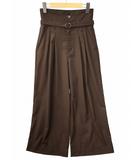 イェッカヴェッカ YECCA VECCA べルト付き 2way タック ワイドパンツ S DARKBROWN(ダークブラウン)