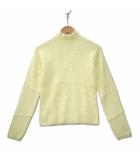 ふわふわ ハイネック アンゴラニット プルオーバー トップス イエロー M