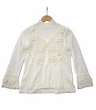 エムズグレイシー M'S GRACY お花モチーフ クロシェ かぎ針 ツインニット アンサンブル ホワイト 38 (M)