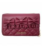 アクシーズファム axes femme リボン キルト ヨコ型 ショルダー WINE(ワイン)