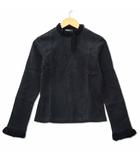 ニットフリル 付き 起毛 カットソー 38 ブラック