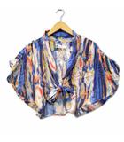 ドルマンスリーブ 羽織 ブラッシュプリント カットソー シャツ F マルチカラー
