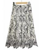 グレースコンチネンタル GRACE CONTINENTAL 花柄 刺繍 ギャザー スカート 36(S) WHITE(ホワイト)