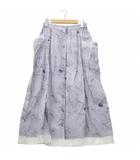 アルベロベロ　ALBEROBELLO olleborebla ストライプ アニマルプリント コットン ロングスカート BLUE × WHITE ブルー × ホワイト