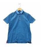 バーバリー ロンドン BURBERRY LONDON ハーフボタン ロゴ刺繍 ボーダー ポロシャツ 140 BLUE × BLACK ブルー × ブラック C2P58-306-24