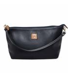 ロゴ レザー ポーチ ミニ ハンドバッグ ネイビー