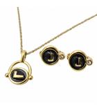 ランセル LANCEL イヤリング ネックレス 2点セット GOLD/BLACK(ゴールド/ブラック)