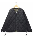 タイオン TAION V NECK ZIP JACKETS Vネック ジップ キルティング ジャケット M/L BLACK ブラック TAION-101-ZML-1