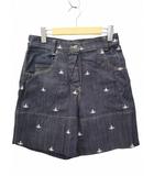 ヴィヴィアンウエストウッドレッドレーベル Vivienne Westwood RED LABEL オーブ刺繍 デニム ショートパンツ 1(S) BLUE(ブルー)