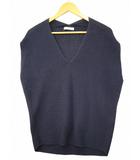 エリオポール heliopole コットン 両Vネック ニット ベスト 38(M) NAVY(ネイビー)