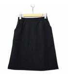  Glen Abbey 刺しゅう入り ひざ丈 ウールスカート ブラック 9 (M)