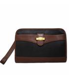 ダンヒル dunhill PVC × レザー セカンドバッグ クラッチバッグ ブラウン
