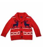 ベビーギャップ BABY GAP ショールカラー ノルディック コットン ニット カーディガン 18-24 レッド