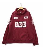ステューシー STUSSY 1980 プリント プルオーバー スウェット パーカー XL BORDEAUX ボルドー