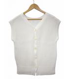 アナイ ANAYI コットン Vネック ニット ベスト 38(M) WHITE(ホワイト)