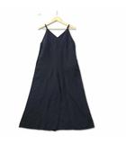 ユニクロ UNIQLO リネンブレンド キャミソールサロペット フレア オールインワン ブラック S