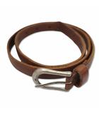 マウジー MOUSSY 多穴 レザー 細め ベルト ブラウン