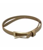 ノーリーズ Nolley's 型押し レザー 細ベルト ベージュ