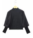 スナイデル SNIDEL プリーツチュールスリーブ ニット F BLACK(ブラック)