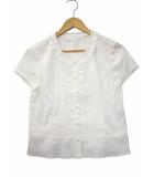 レリアン Leilian リネン混 フレンチスリーブ フリル シャツ 9(M) WHITE(ホワイト) 春夏