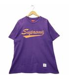 シュプリーム SUPREME Intarsia Scripe S/S TOP Tee  インタルシア スクライプ 半袖Tシャツ M PURPLE パープル