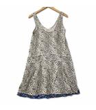 シルクフリル 切り替え レオパード チュニック ワンピース S