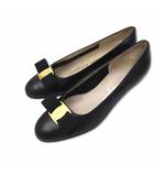 ヴァラ レザー ラウンドトゥ パンプス 5 1/2C(23cm相当) ブラック