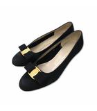 ヴェラ ヌバック レザー ラウンドトゥ パンプス 6C(23cm相当) ブラック