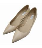 SEDAN レザー ポインテッドトゥ プレーンパンプス 38(24.5cm) BEIGE/SILVER(ベージュ/シルバー)