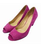 オープントゥ スエード パンプス 7M(24cm) PINK(ピンク)