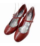 エナメル ストラップ パンプス 7M(24cm) RED(レッド)