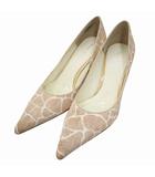 ポインテッドトゥ キリン ハラコ パンプス 71/2M(24.5cm) GIRAFFE(ジラフ)