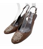 アナグラムスタッズ バックストラップ レザー パンプス 371/2(24cm) DARKBROWN(ダークブラウン)