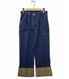 グッチ GUCCI 721923 XDB56 GGカフ フレア デニムパンツ 26(S) INDIGO(インディゴ)