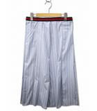 グッチ GUCCI 695326 ZAG3T ストライプ ロング スカート 42(M) SAX BLUE(サックスブルー)