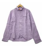 リネン ドット 胸ポケット シャツ 48 パープル