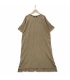 アメリカーナ AMERICANA サイドジップ付 半袖 Tシャツ ワンピース カーキベージュ