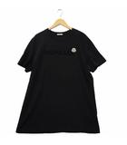 モンクレール MONCLER ベロアロゴパッチ 半袖 クルーネック Tシャツ XL BLACK ブラック I10918C00064 8390T
